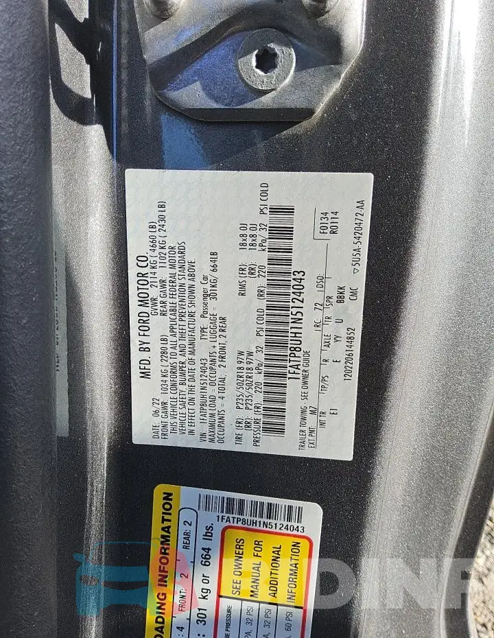 1FATP8UH1N5124043 Photo# 13