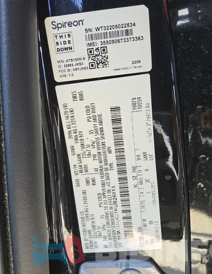 1FMCU0HD1KUB26013 Photo# 14