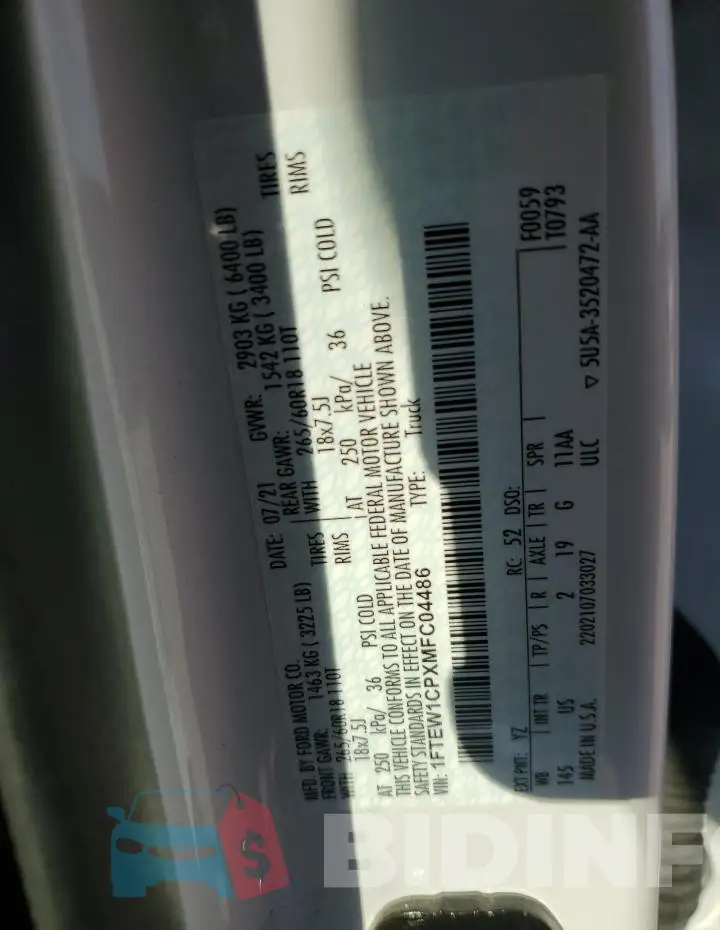 1FTEW1CPXMFC04486 Photo# 12