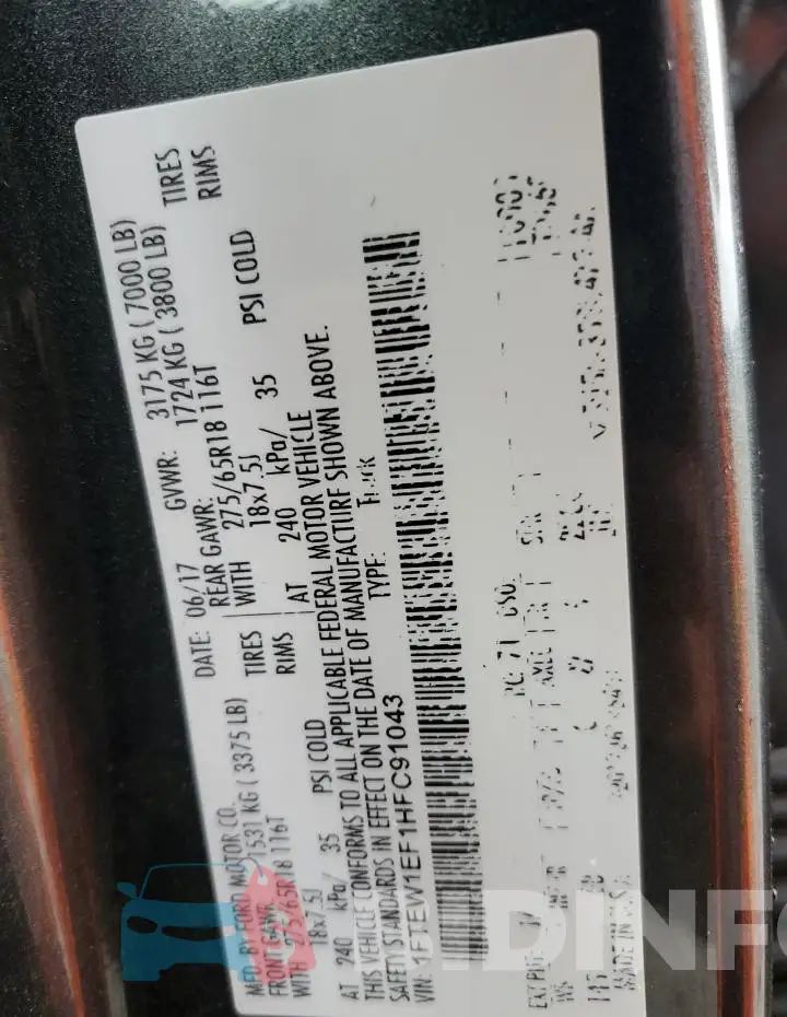 1FTEW1EF1HFC91043 Photo# 12