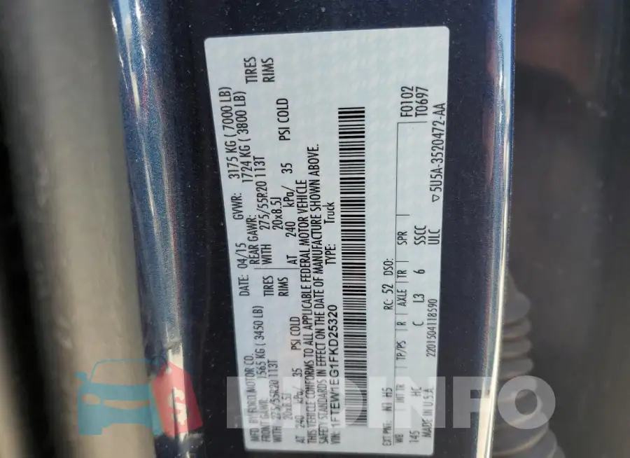 1FTEW1EG1FKD25320 Photo# 12