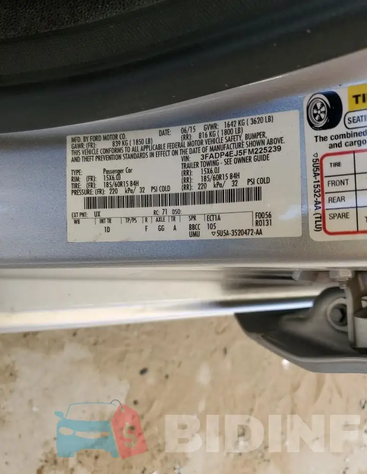 3FADP4EJ5FM225239 Photo# 13