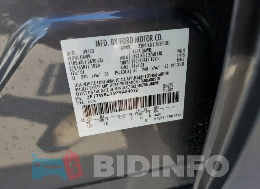 3FTTW8E95PRA84912 Photo# 12