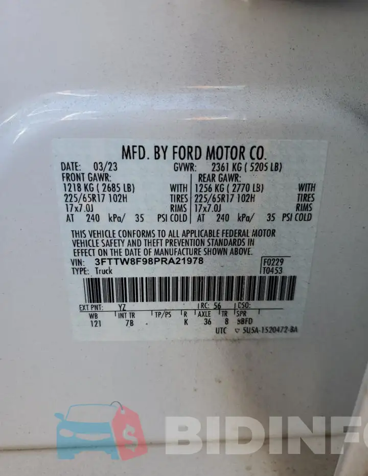 3FTTW8F98PRA21978 Photo# 12