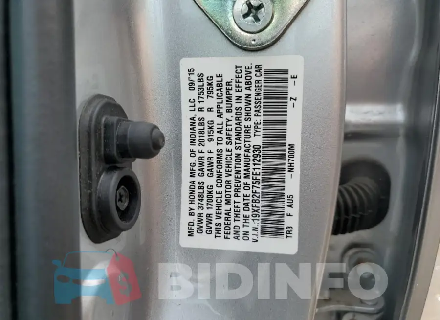 19XFB2F75FE112930 Photo# 12