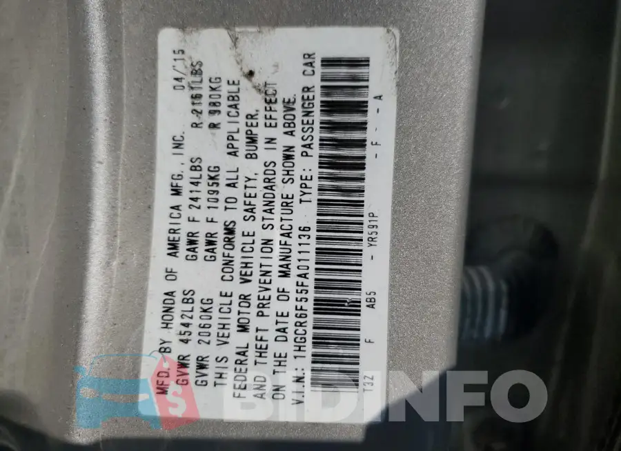 1HGCR6F55FA011136 Photo# 12