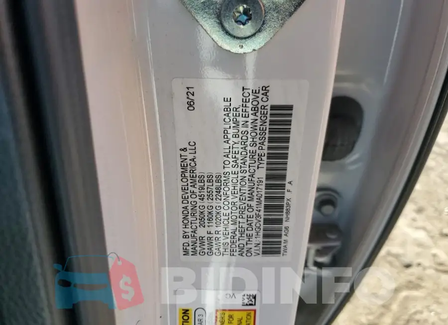1HGCV3F41MA017191 Photo# 12