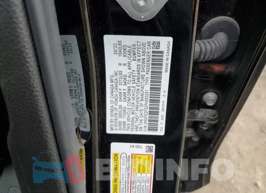 2HGFE2F52PH553251 Photo# 12