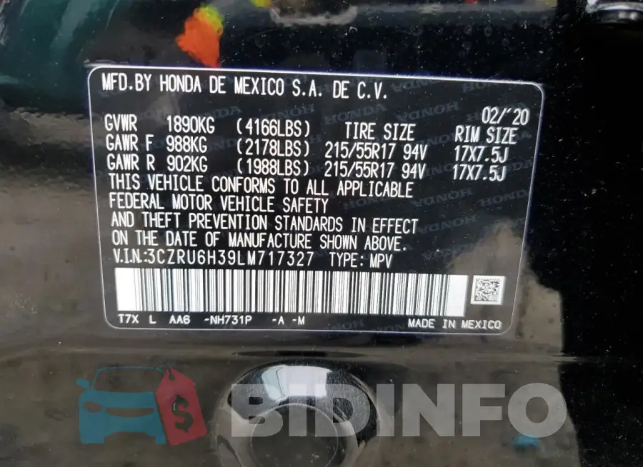 3CZRU6H39LM717327 Photo# 14