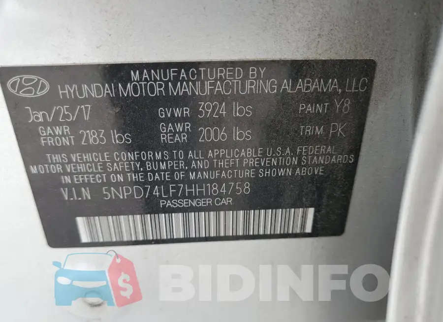 5NPD74LF7HH184758 Photo# 12