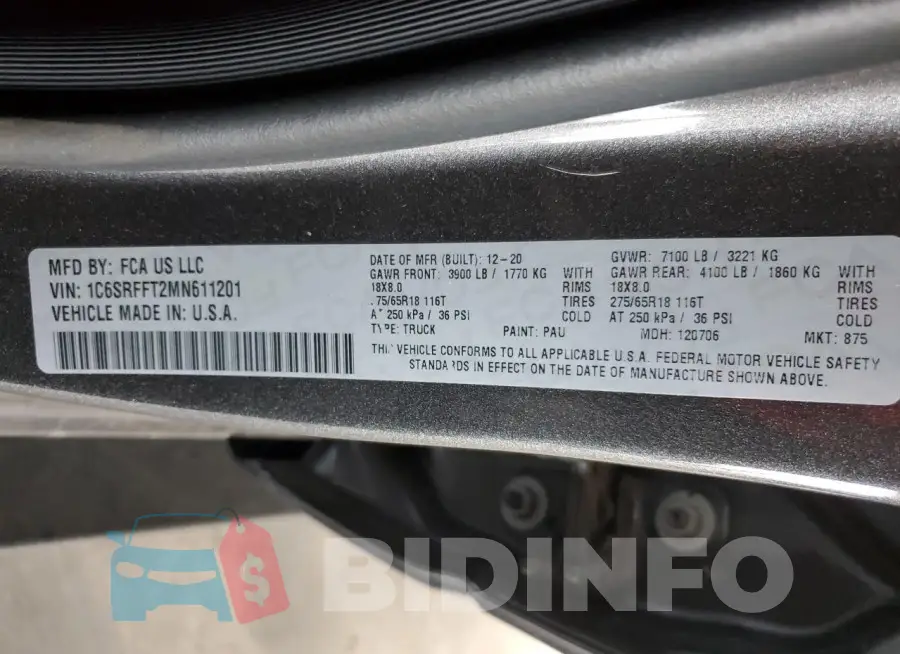 1C6SRFFT2MN611201 Photo# 12