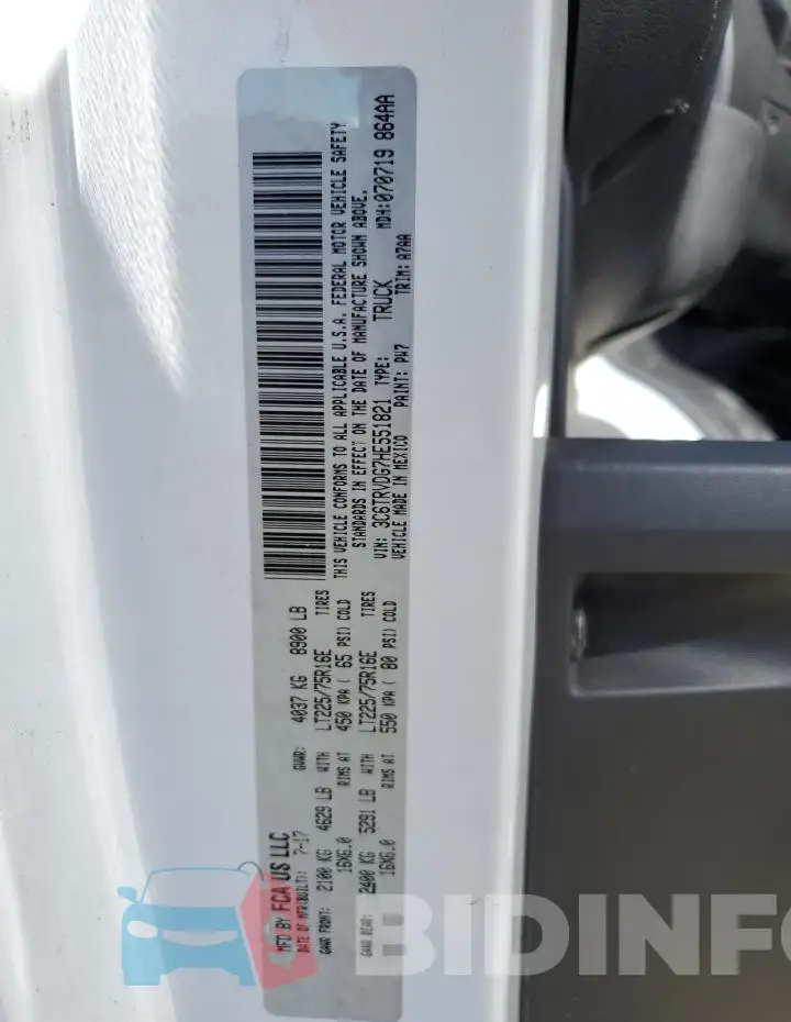 3C6TRVDG7HE551821 Photo# 10