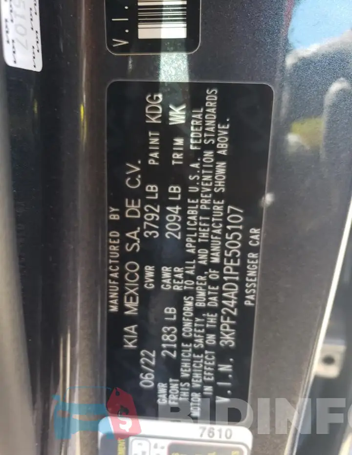3KPF24AD1PE505107 Photo# 12