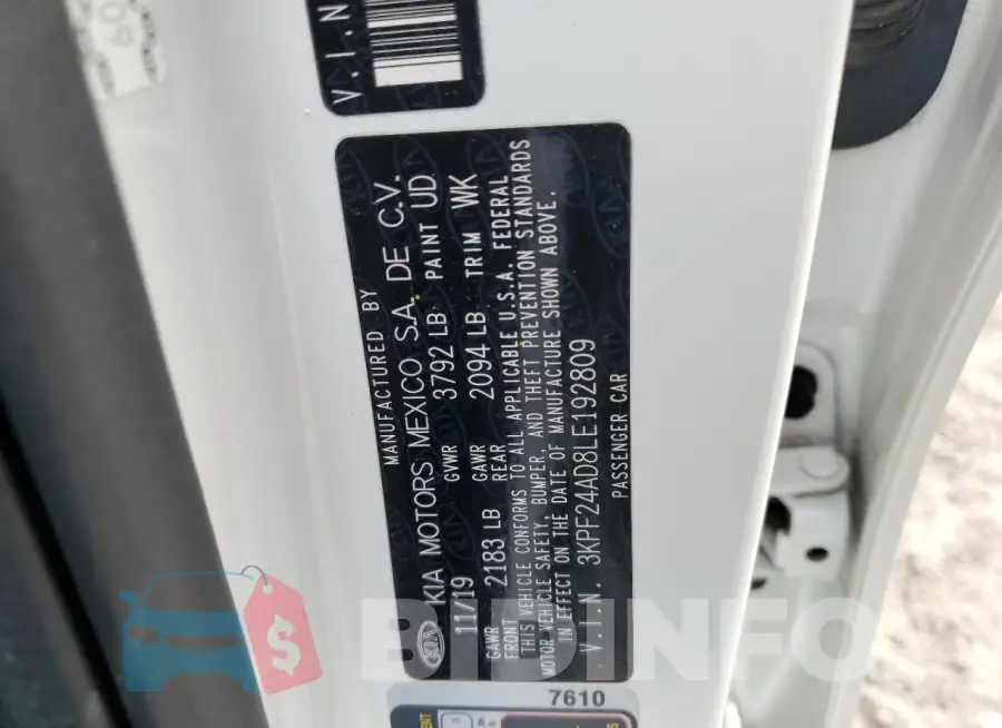 3KPF24AD8LE192809 Photo# 12