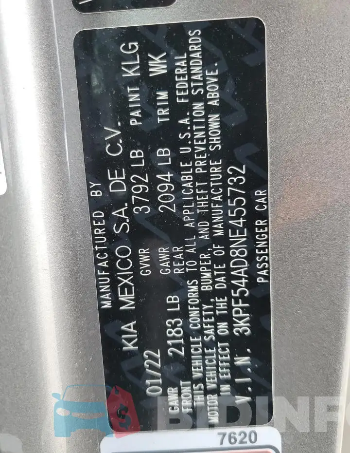 3KPF54AD8NE455732 Photo# 12