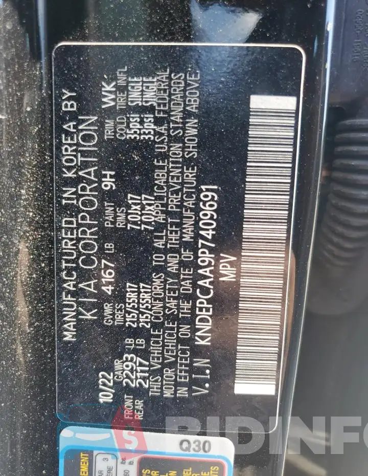 KNDEPCAA9P7409691 Photo# 14