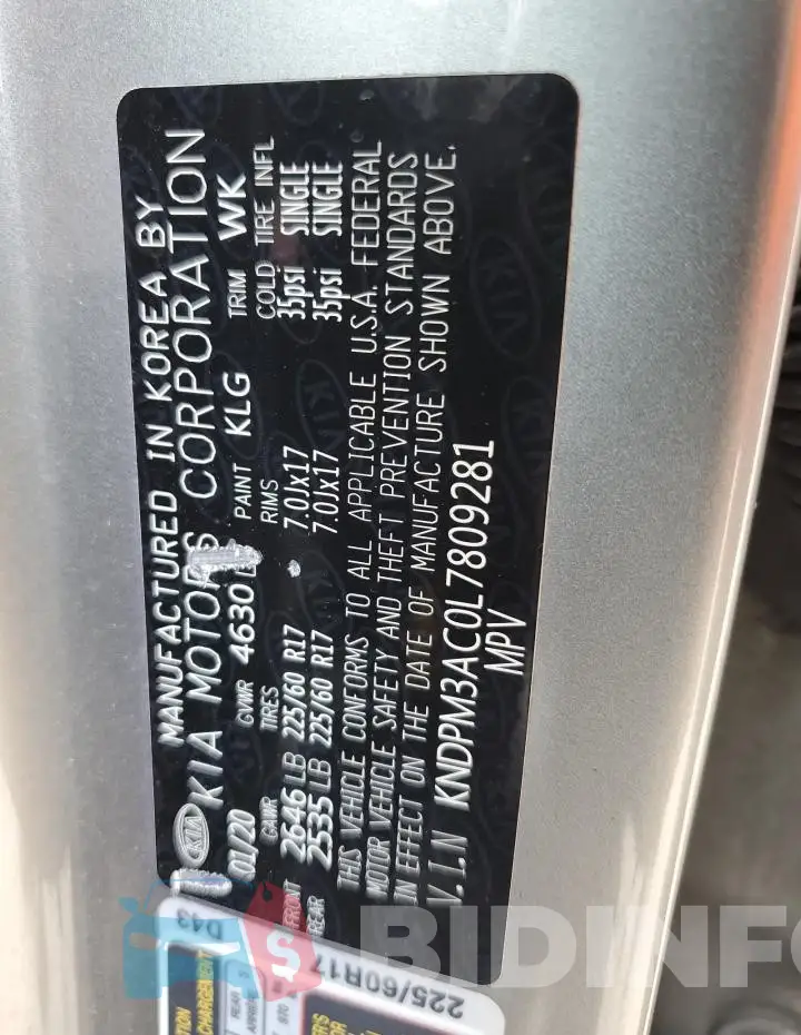 KNDPM3AC0L7809281 Photo# 12