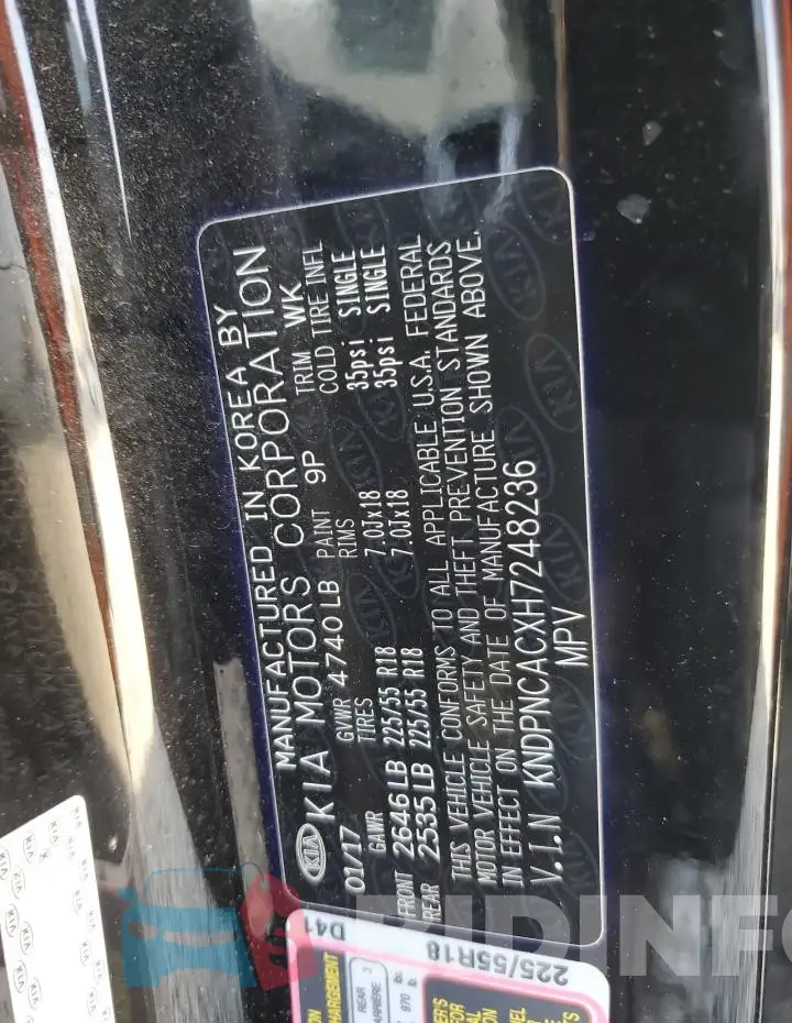 KNDPNCACXH7248236 Photo# 13