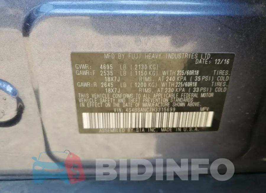4S4BSANC7H3315699 Photo# 12