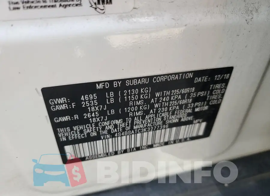 4S4BSATC3K3277396 Photo# 13