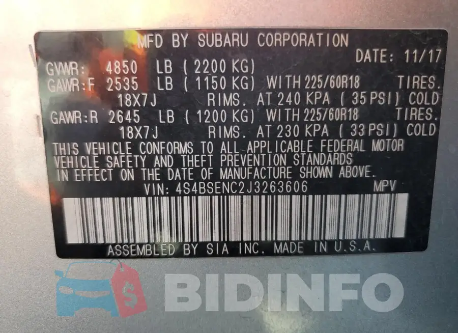 4S4BSENC2J3263606 Photo# 13