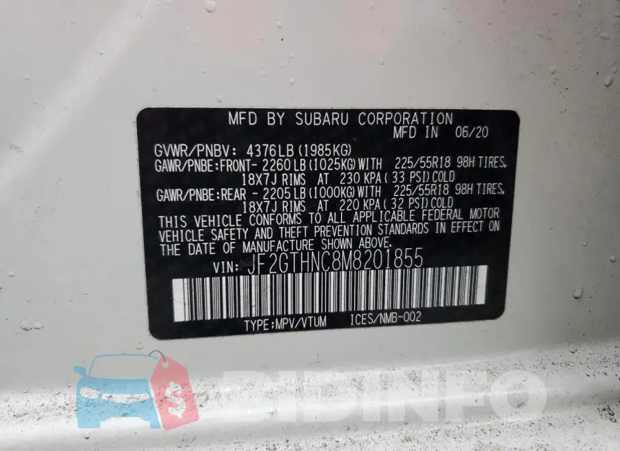 JF2GTHNC8M8201855 Photo# 14