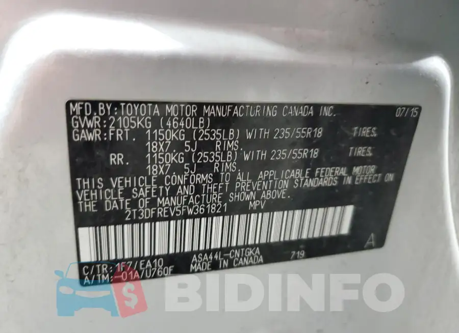 2T3DFREV5FW361821 Photo# 13