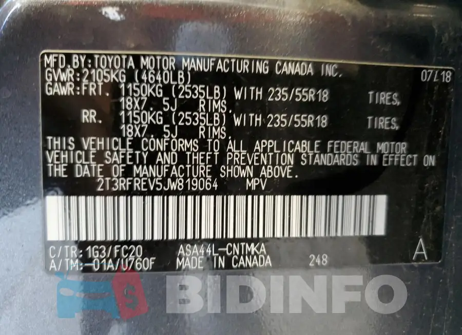 2T3RFREV5JW819064 Photo# 13