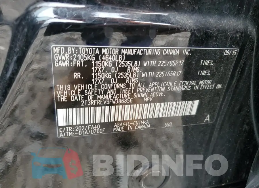 2T3RFREV9FW386856 Photo# 13