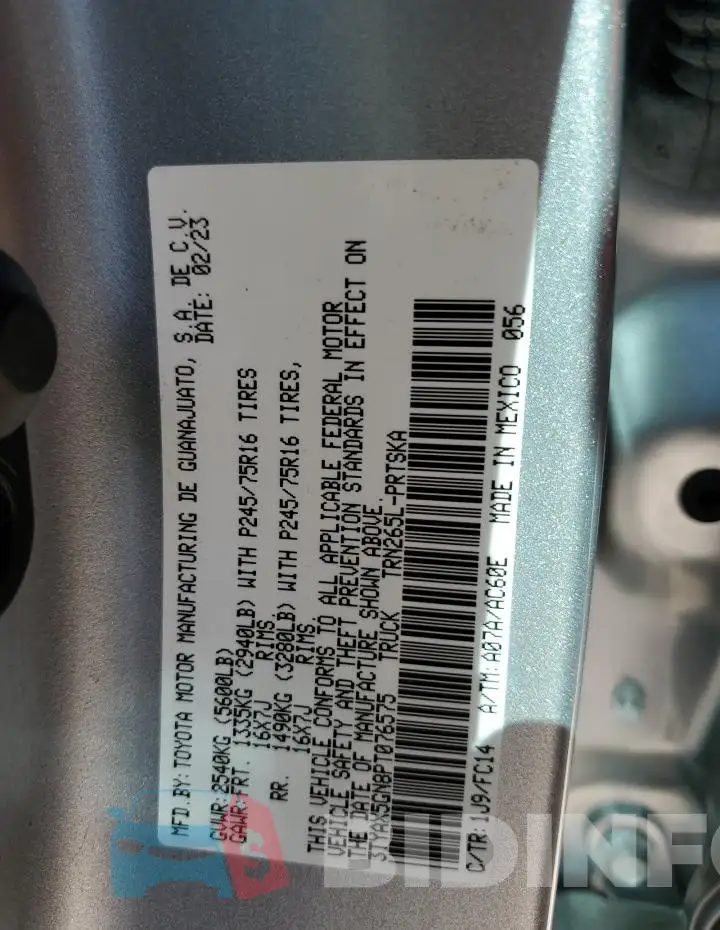 3TYAX5GN8PT076575 Photo# 11