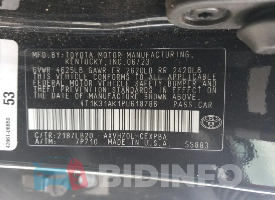 4T1K31AK1PU618786 Photo# 12