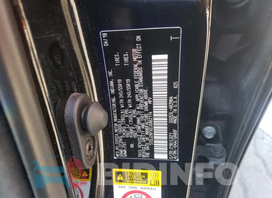 5TDJZRFH2JS862114 Photo# 13