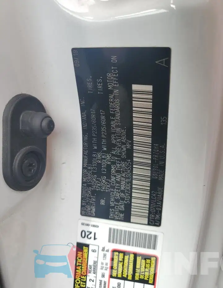 5TDYZ3DC1LS045254 Photo# 13