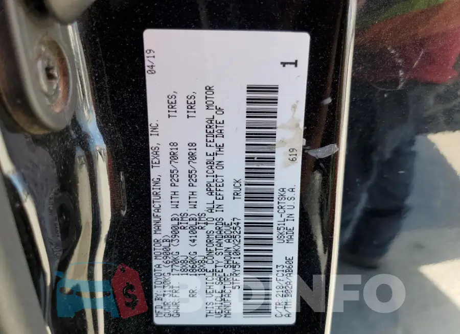 5TFRY5F10KX252547 Photo# 12