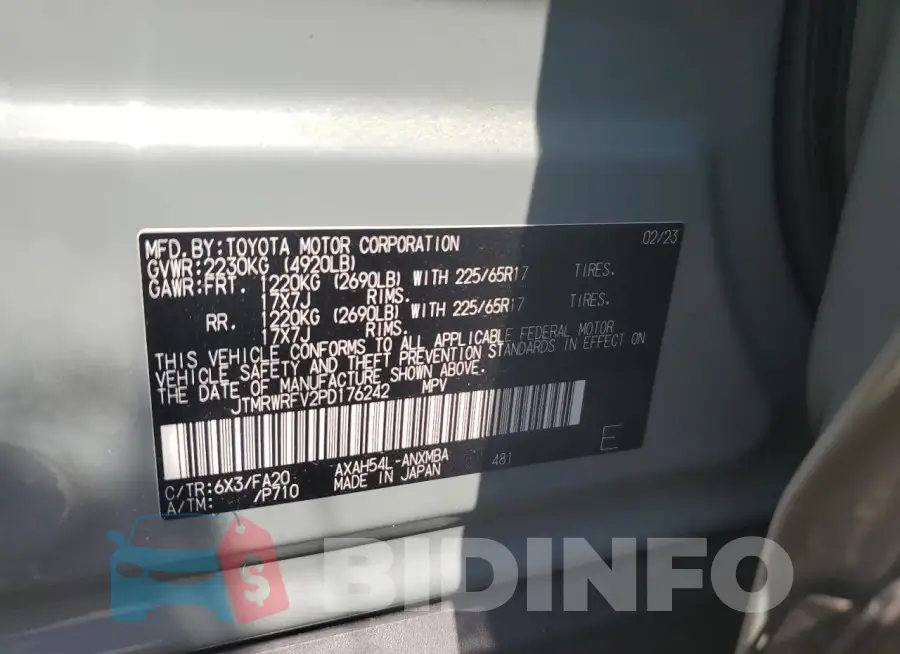 JTMRWRFV2PD176242 Photo# 13