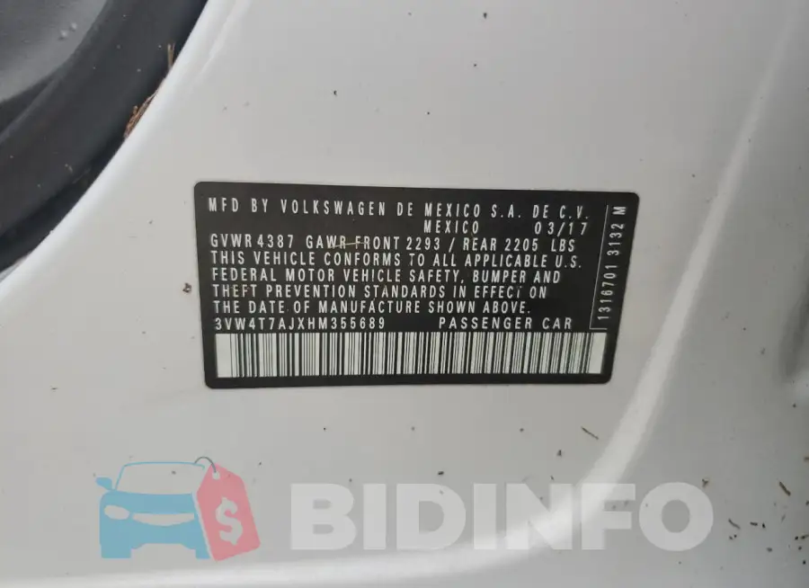 3VW4T7AJXHM355689 Photo# 13