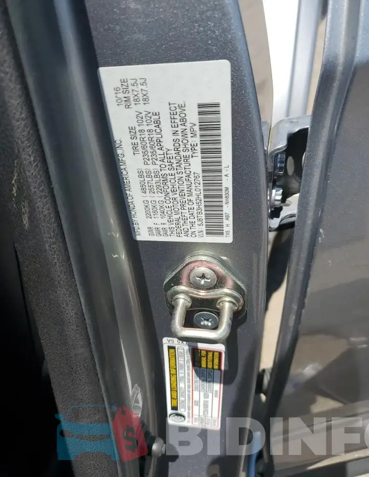 5J8TB3H52HL012767 Photo# 13