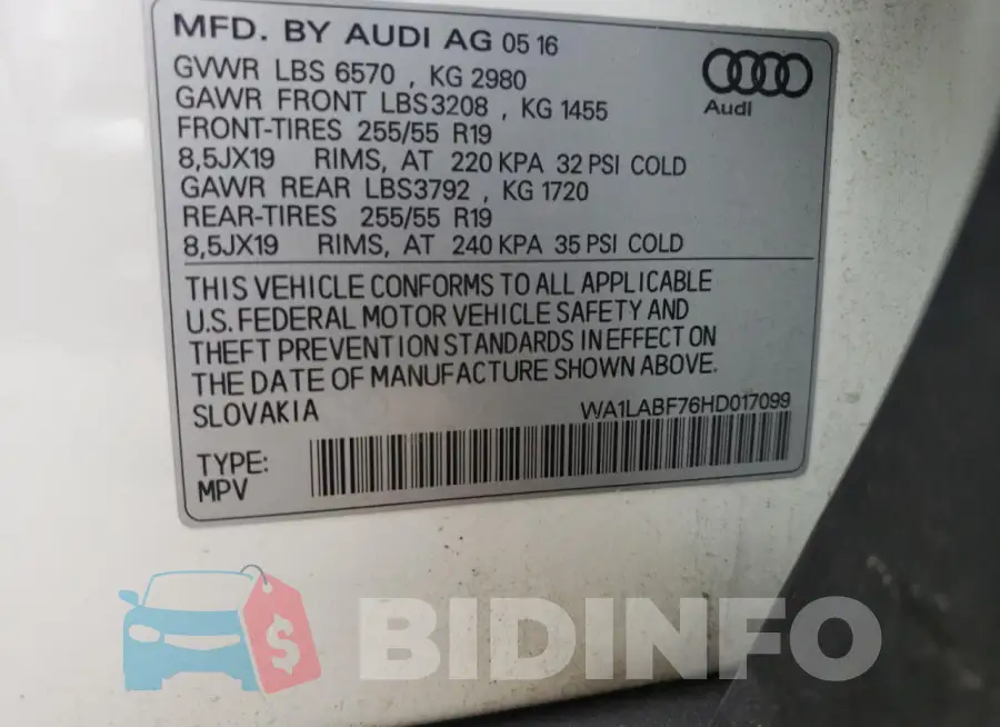 WA1LABF76HD017099 Photo# 14