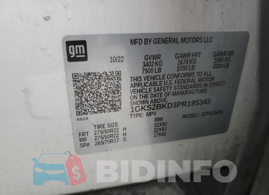 1GKS2BKD3PR195343 Photo# 14