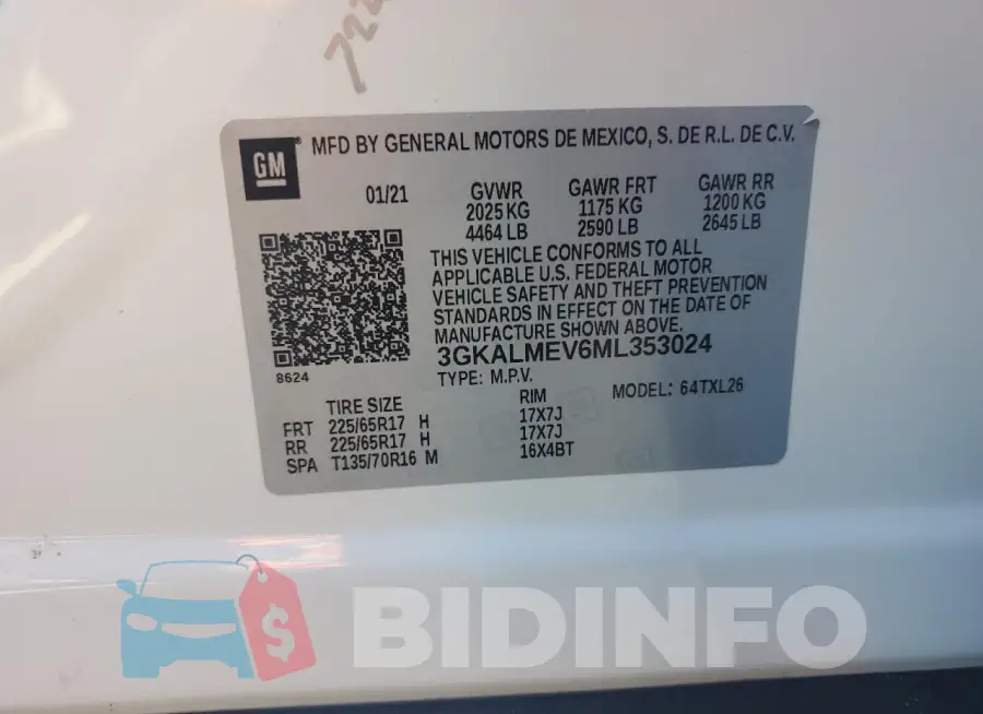 3GKALMEV6ML353024 Photo# 13