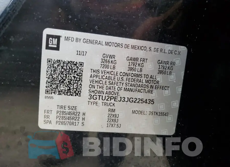 3GTU2PEJ3JG225435 Photo# 13