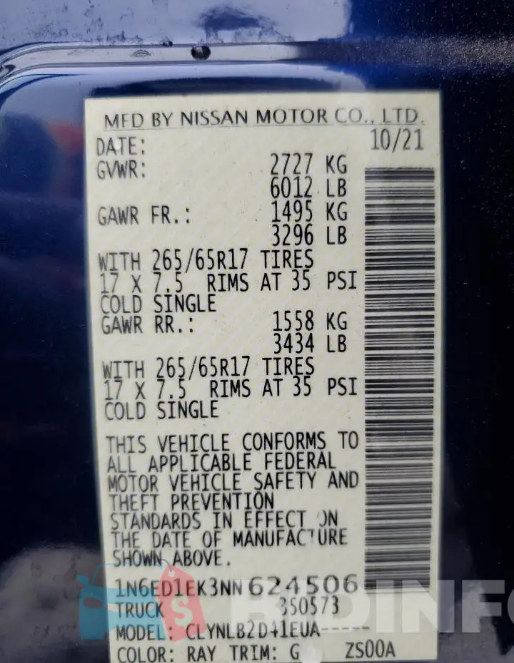 1N6ED1EK3NN624506 Photo# 13