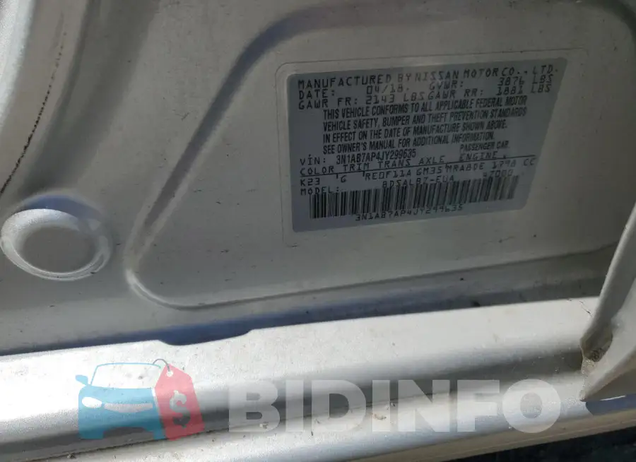 3N1AB7AP4JY299635 Photo# 12