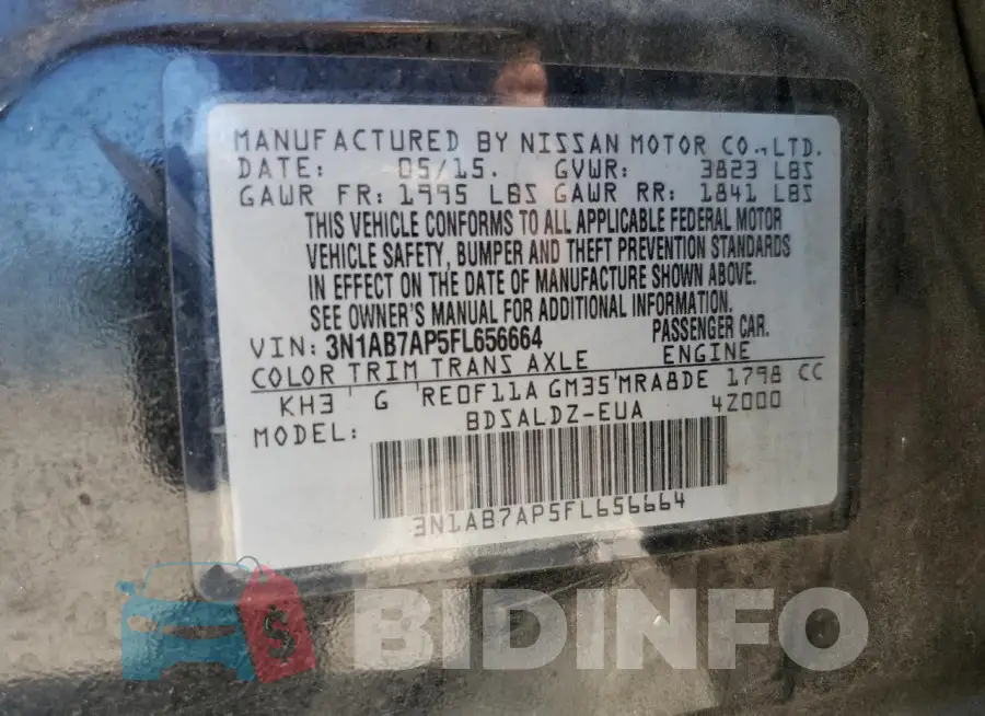3N1AB7AP5FL656664 Photo# 12