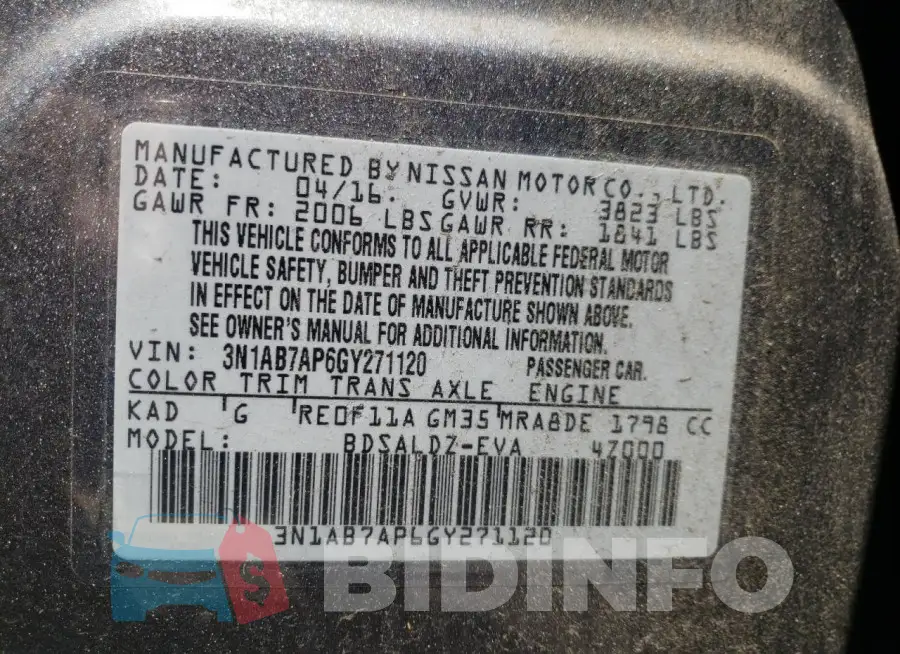 3N1AB7AP6GY271120 Photo# 13