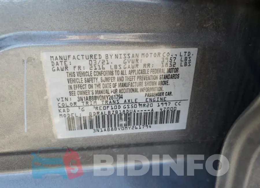 3N1AB8BV0MY261794 Photo# 12