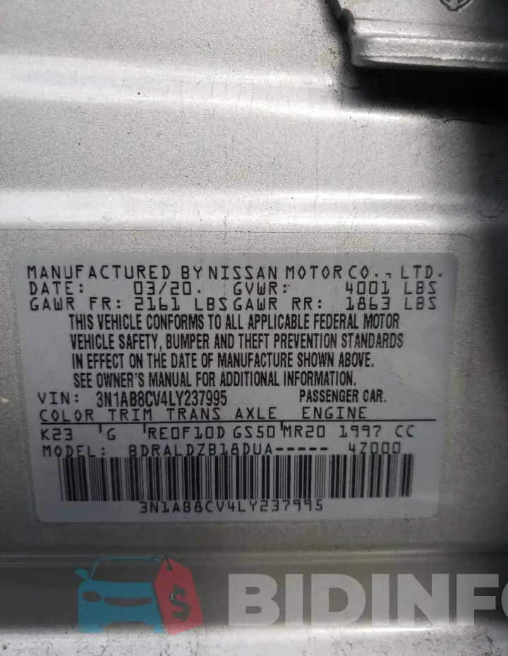 3N1AB8CV4LY237995 Photo# 12