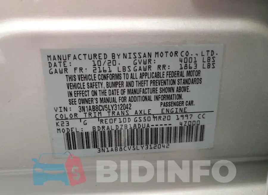 3N1AB8CV5LY312042 Photo# 12