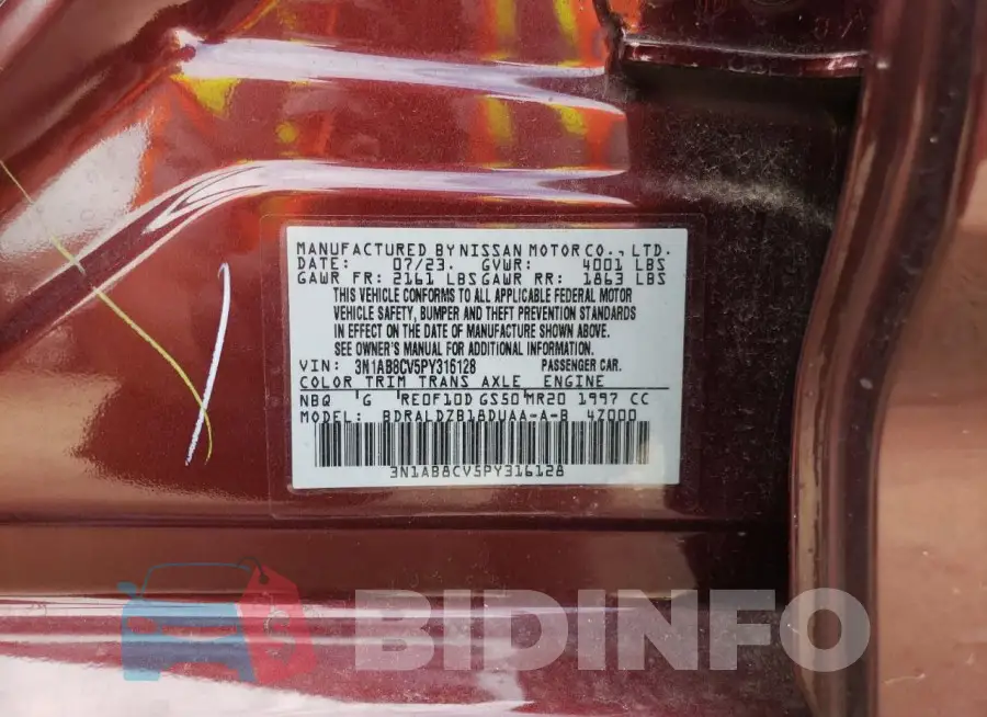 3N1AB8CV5PY316128 Photo# 12