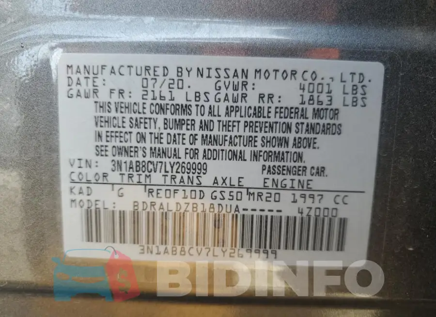 3N1AB8CV7LY269999 Photo# 13